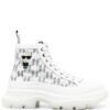 Karl Lagerfeld monogram-pattern leather sneakers