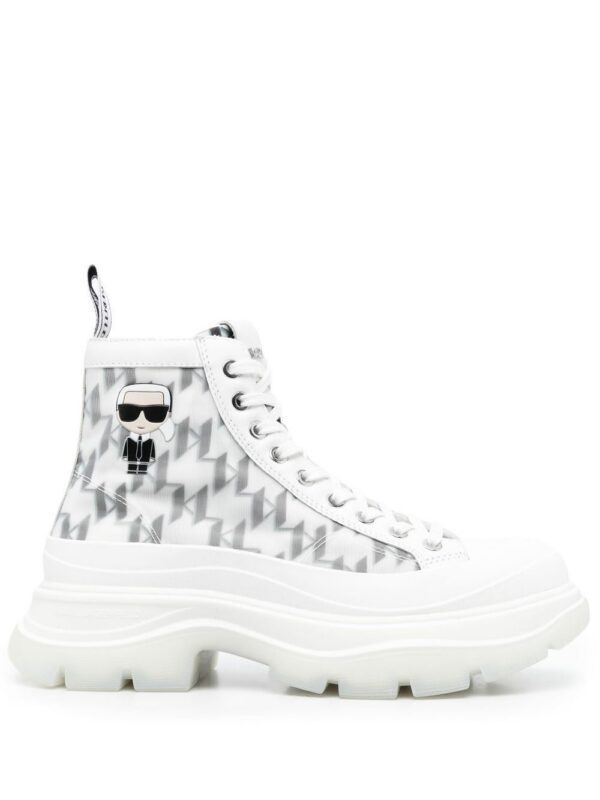 Karl Lagerfeld monogram-pattern leather sneakers