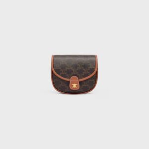 196702BZJ-04LU_1_FALL21.jpg CELINE Mini Besace IN Triomphe Canvas and calfskin