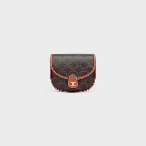 196702BZJ-04LU_1_FALL21.jpg CELINE Mini Besace IN Triomphe Canvas and calfskin