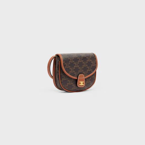 196702BZJ-04LU_2_FALL21.jpg CELINE Mini Besace IN Triomphe Canvas and calfskin