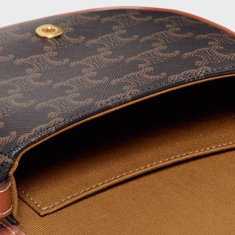 196702BZJ-04LU_4_FALL21.jpg CELINE Mini Besace IN Triomphe Canvas and calfskin