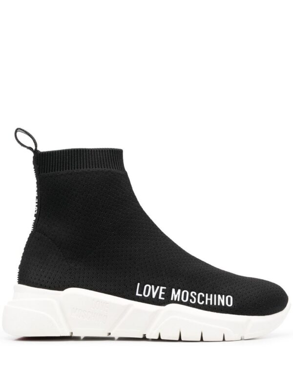 19691362_44061797_1000_45c3af70-6eb4-433c-a278-00c7f2caeae0.jpg Love Moschino logo-print sock-style sneakers