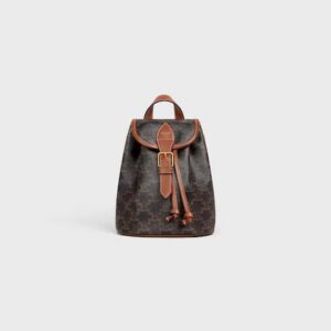 197662CAS-04LU_1_SP22.jpg CELINE MINI BACKPACK FOLCO IN Triomphe Canvas and calfskin