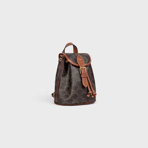 197662CAS-04LU_2_SP22.jpg CELINE MINI BACKPACK FOLCO IN Triomphe Canvas and calfskin