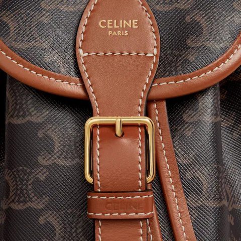 197662CAS-04LU_4_SP22.jpg CELINE MINI BACKPACK FOLCO IN Triomphe Canvas and calfskin