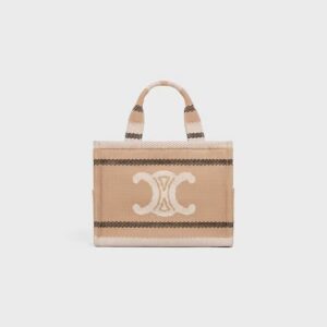 199162FV2-02BL_1_SS24_P2_W.jpg CELINE small cabas thais in STRIPED TEXTILE WITH TRIOMPHE