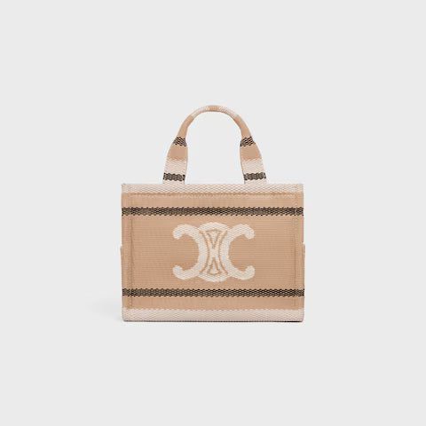 199162FV2-02BL_1_SS24_P2_W.jpg CELINE small cabas thais in STRIPED TEXTILE WITH TRIOMPHE