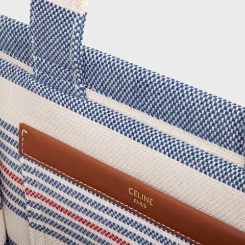 199162FYN-14ML_4_FW24_P1_W.jpg CELINE small cabas thais in STRIPED TEXTILE AND CALFSKIN