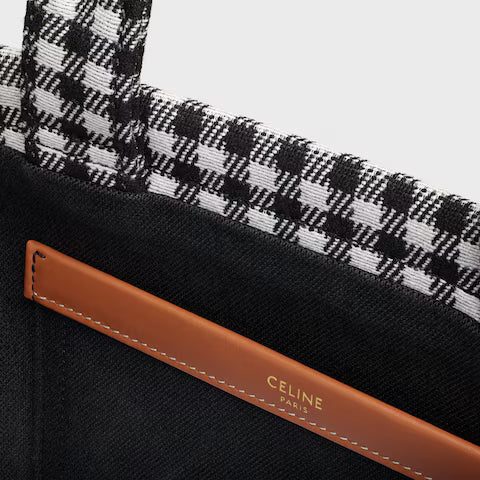 199162FYQ-38AW_4_FW24_P1_W.jpg CELINE small cabas thais in VICHY TEXTILE AND CALFSKIN