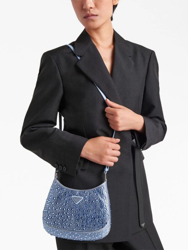 Prada  Cleo crystal-embellished shoulder bag