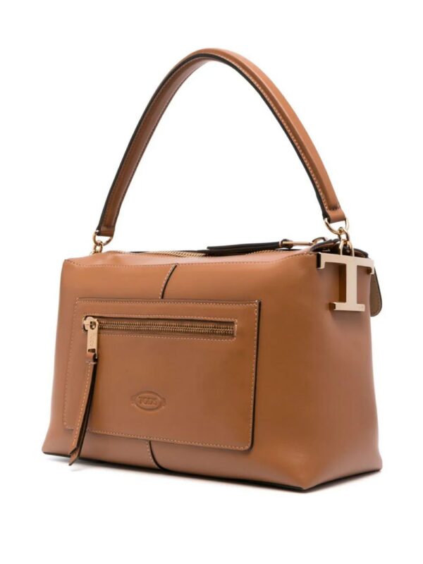 Tod's  logo-charm leather tote bag