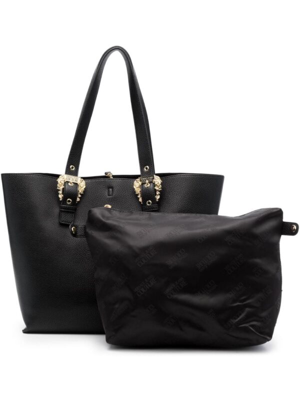 20510631_50509792_1000.jpg Versace Jeans Couture logo-buckle faux-leather tote bag