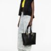 20510631_50509794_1000.jpg Versace Jeans Couture logo-buckle faux-leather tote bag