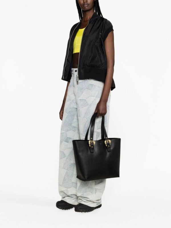 20510631_50509794_1000.jpg Versace Jeans Couture logo-buckle faux-leather tote bag