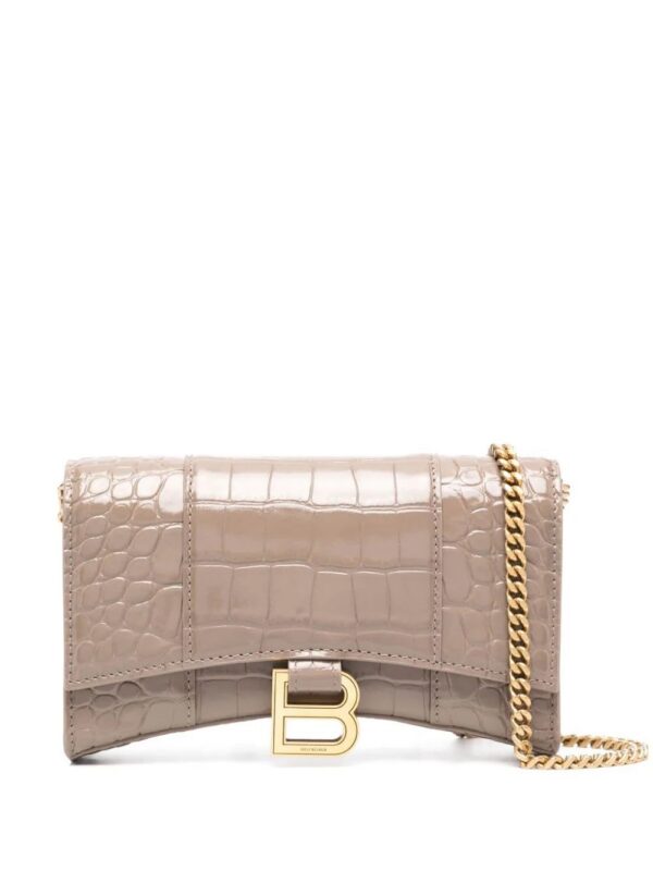 Balenciaga  Hourglass leather wallet-on-chain
