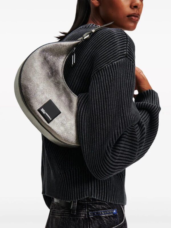 Karl Lagerfeld Jeans  metallic half-moon shoulder bag
