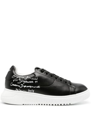 21029820_51127983_1000_8ce8e955-a537-4ee4-a869-22522955e521.jpg Emporio Armani calligraphy-print leather sneakers
