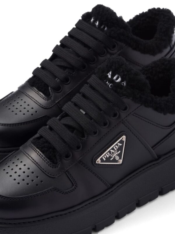 Prada shearling-trim flatform sneakers