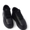 Prada shearling-trim flatform sneakers