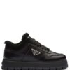 Prada shearling-trim flatform sneakers