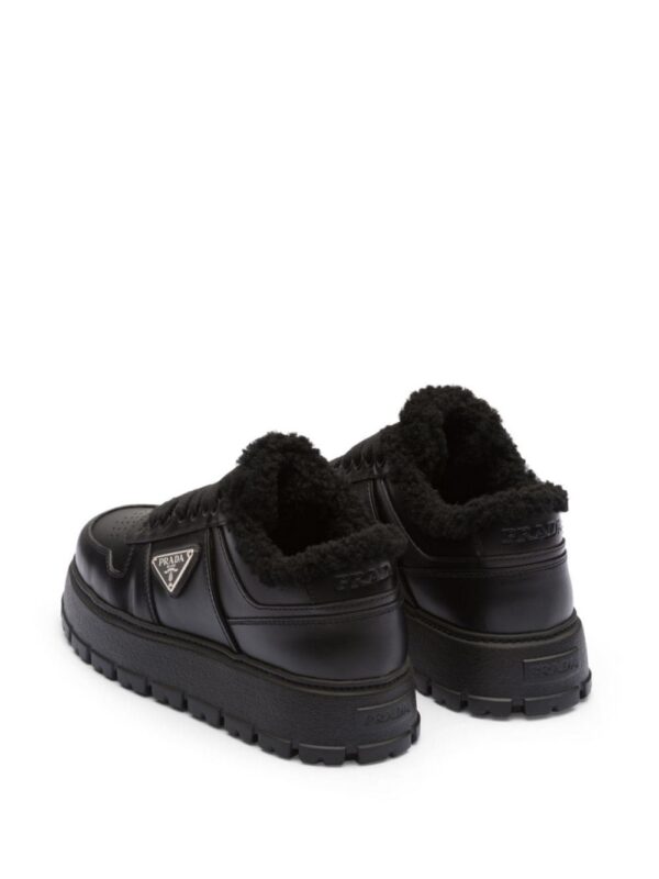 Prada shearling-trim flatform sneakers