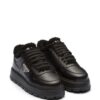 Prada shearling-trim flatform sneakers