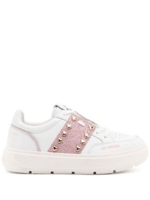 22025651_51806632_1000_89646906-913a-48d3-9461-934dfc3b6c39.jpg Love Moschino heart-stud lace-up sneakers