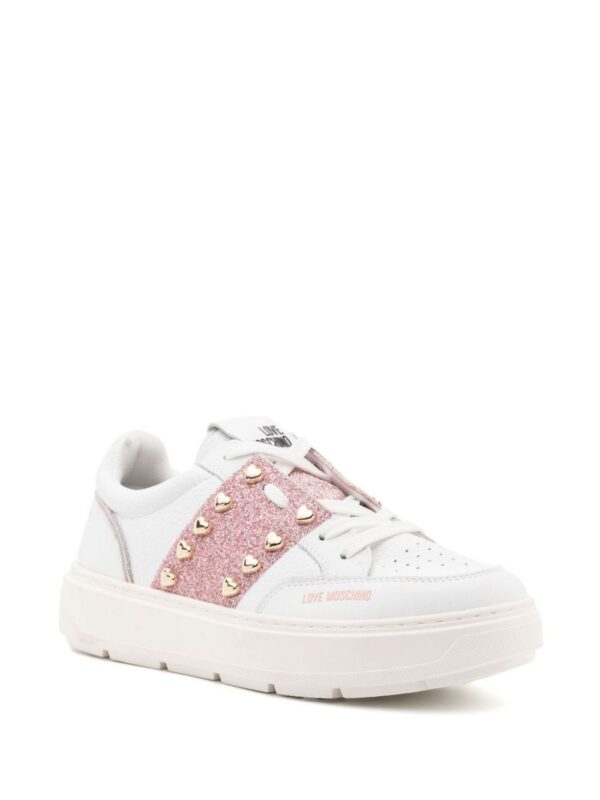 Love Moschino heart-stud lace-up sneakers