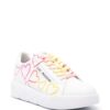 Love Moschino logo-print leather sneakers