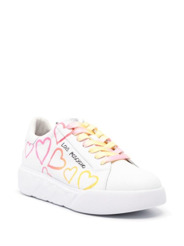 Love Moschino logo-print leather sneakers