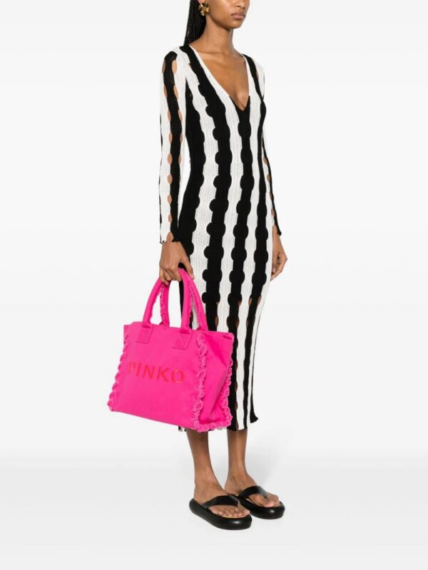 22158053_52409963_1000.jpg PINKO logo-embroidered beach bag