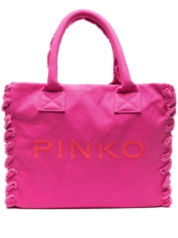 22158053_52410969_1000.jpg PINKO logo-embroidered beach bag