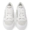Prada crystal-embellished leather sneakers