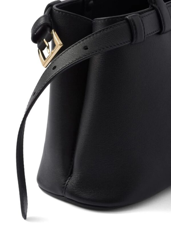 Prada  logo-lettering leather tote bag