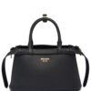 Prada  logo-lettering leather tote bag