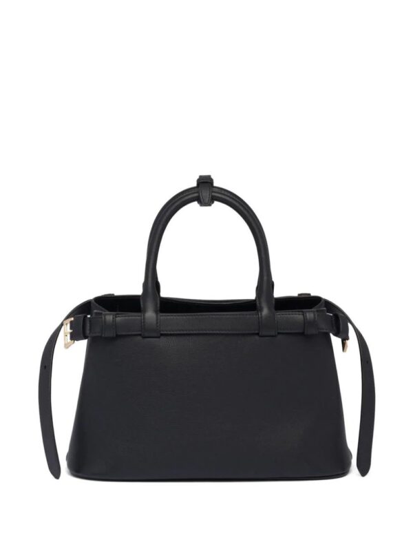 Prada  logo-lettering leather tote bag