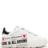 Love Moschino newspaper-print leather sneakers