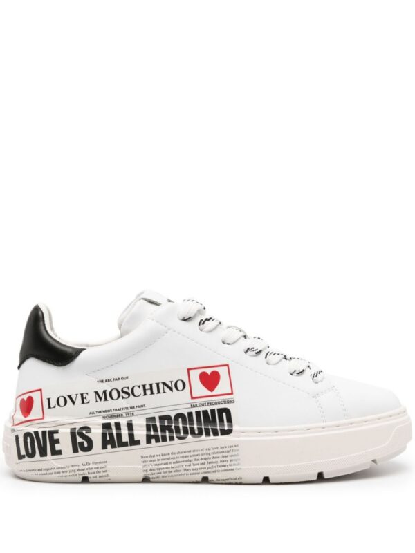 Love Moschino newspaper-print leather sneakers