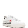 Love Moschino newspaper-print leather sneakers