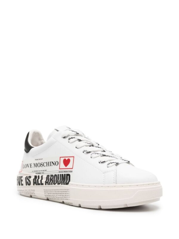 Love Moschino newspaper-print leather sneakers