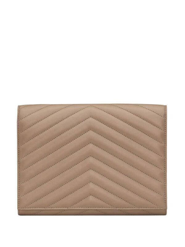 22350916_52211940_1000.jpg Saint Laurent logo-plaque quilted clutch bag