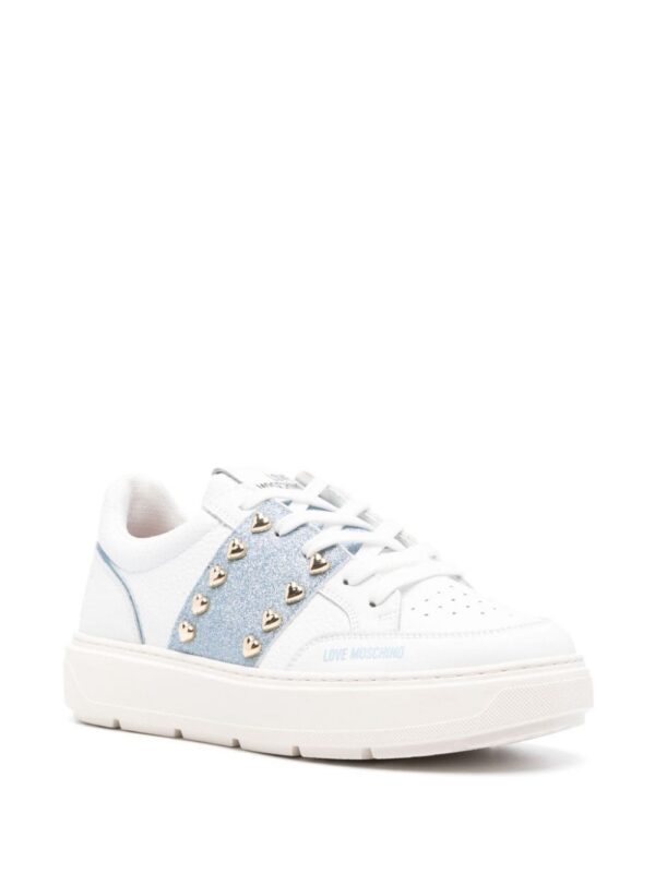 22355172_52264451_1000_0c6601cc-be82-4899-932b-9fcce99fe2de.jpg Love Moschino leather lace-up sneakers