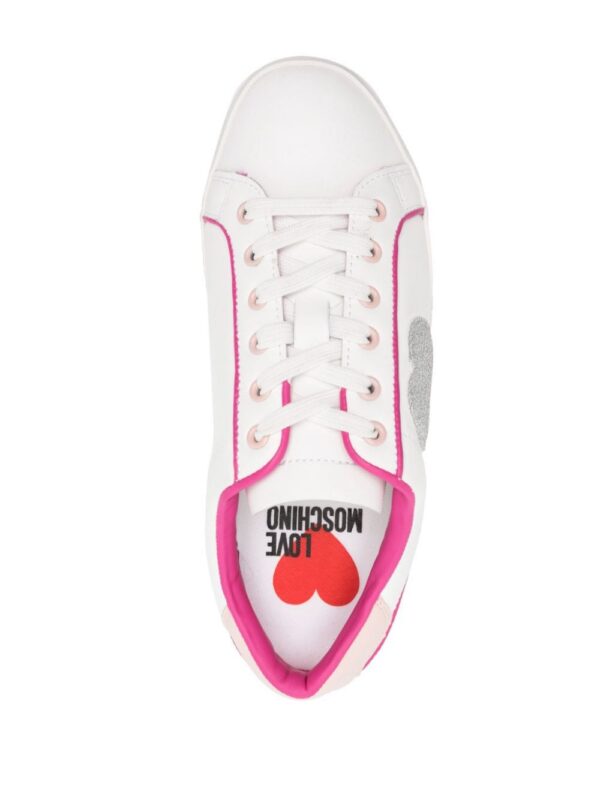 Love Moschino heart-patch leather sneakers