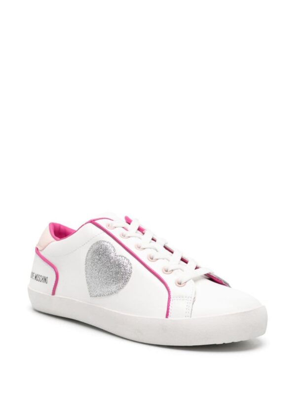 Love Moschino heart-patch leather sneakers