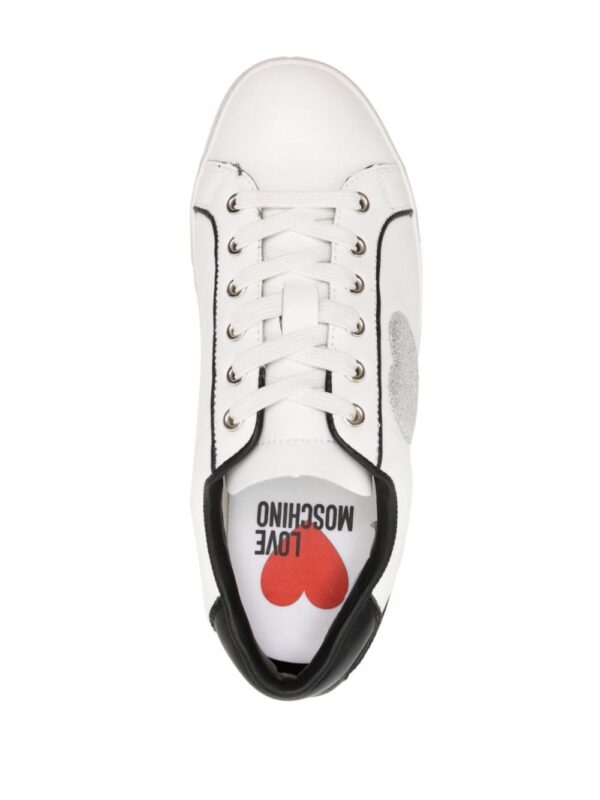 Love Moschino heart-patch leather sneakers