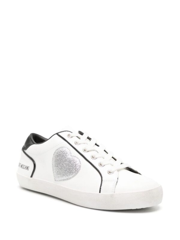 Love Moschino heart-patch leather sneakers