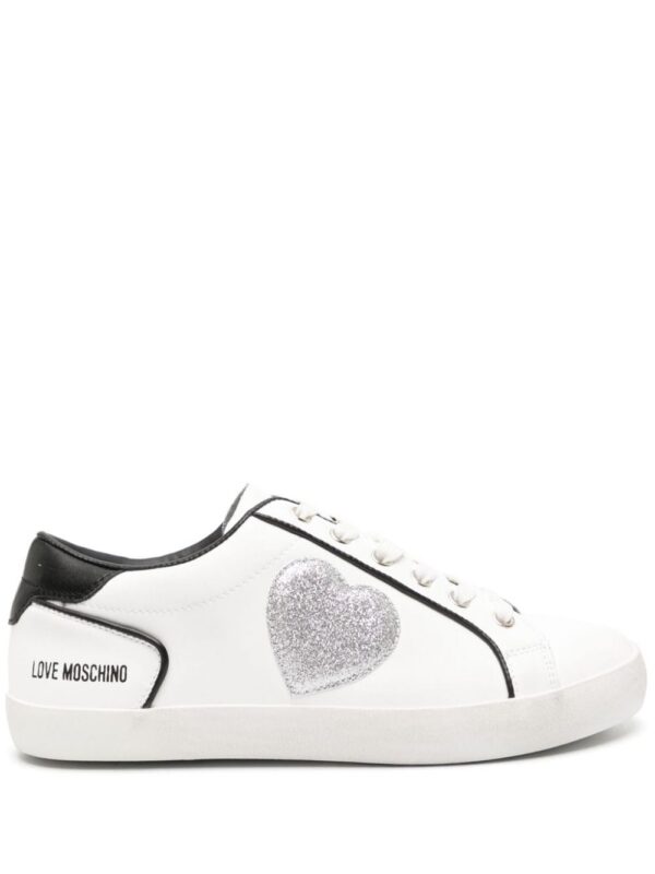 Love Moschino heart-patch leather sneakers