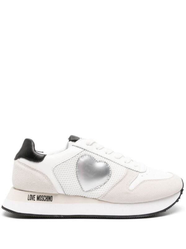 Love Moschino heart-patch leather sneakers