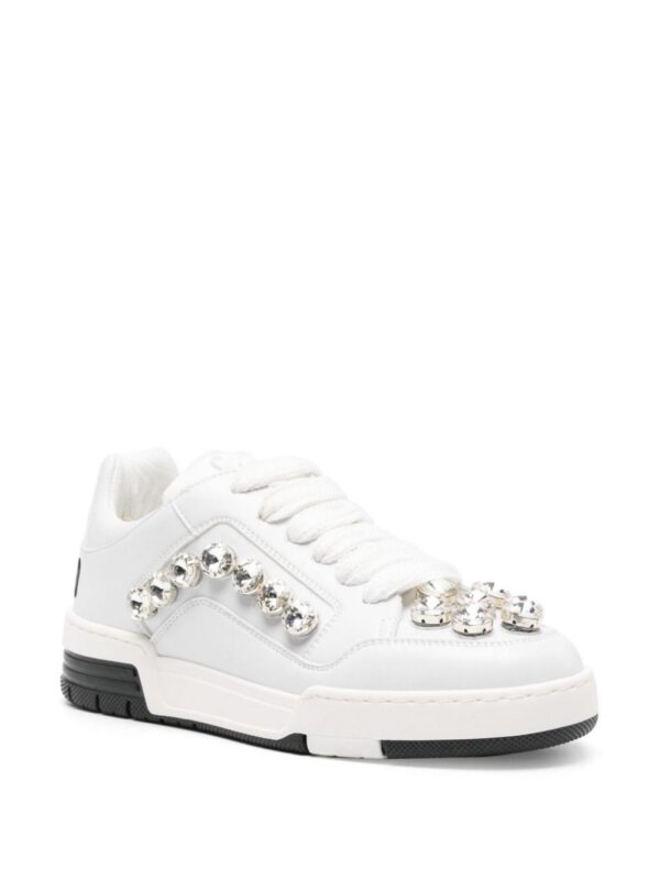 Moschino crystal-embellished panelled sneakers
